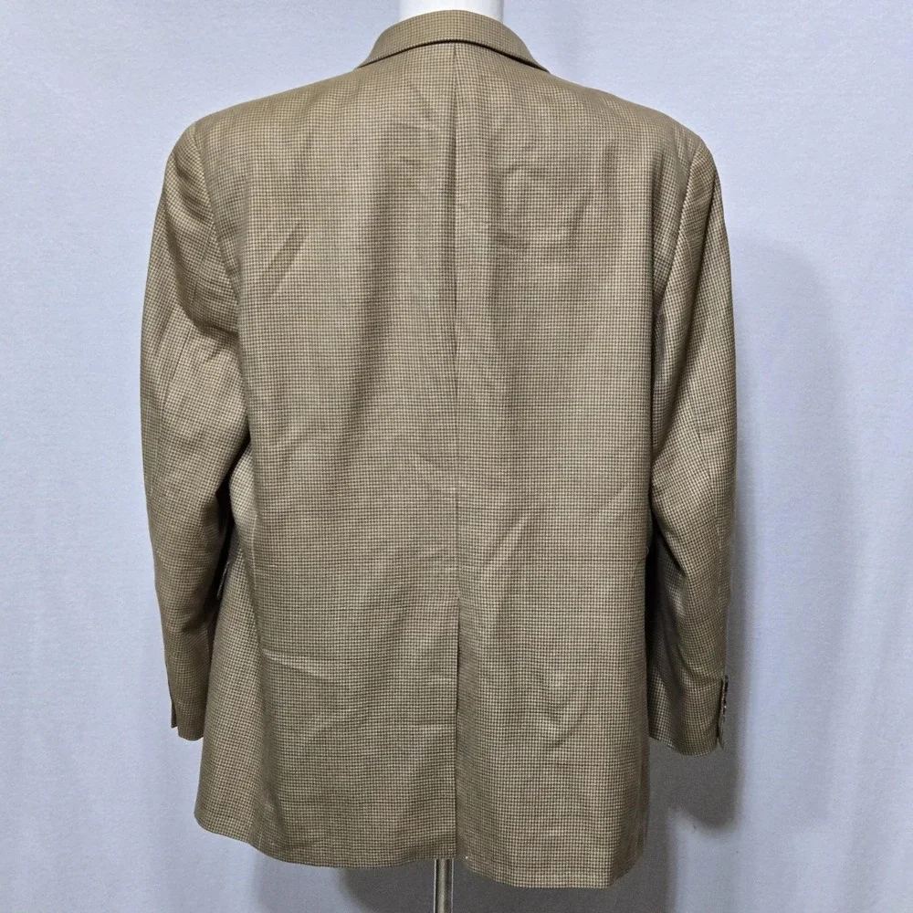 Ralph Lauren Blazer Mens 46 Long Tan Houndstooth Silk‎ Wool Sport Coat Dillard's
